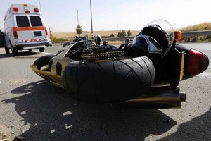 motorcycle accident with ambulance nearby