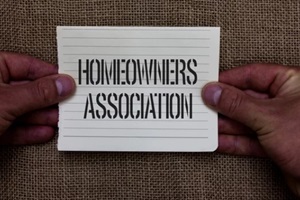 text sign showing homeowners association